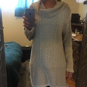 Cream tan cozy sweater cowl neck